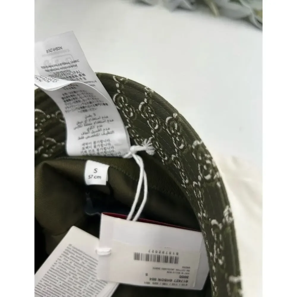 Men's Gucci, GG shadow jacquard cotton, bucket, hat, size small made in Italy